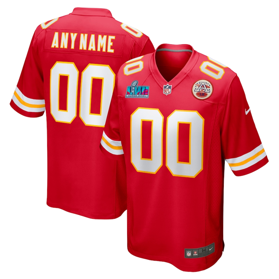 Custom Kansas City Chiefs Red Super Bowl LVII Game Jerseys