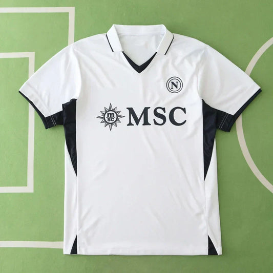 SSC Napoli Away Jersey 2024/25 – Fan Version | White & Black Football Kit