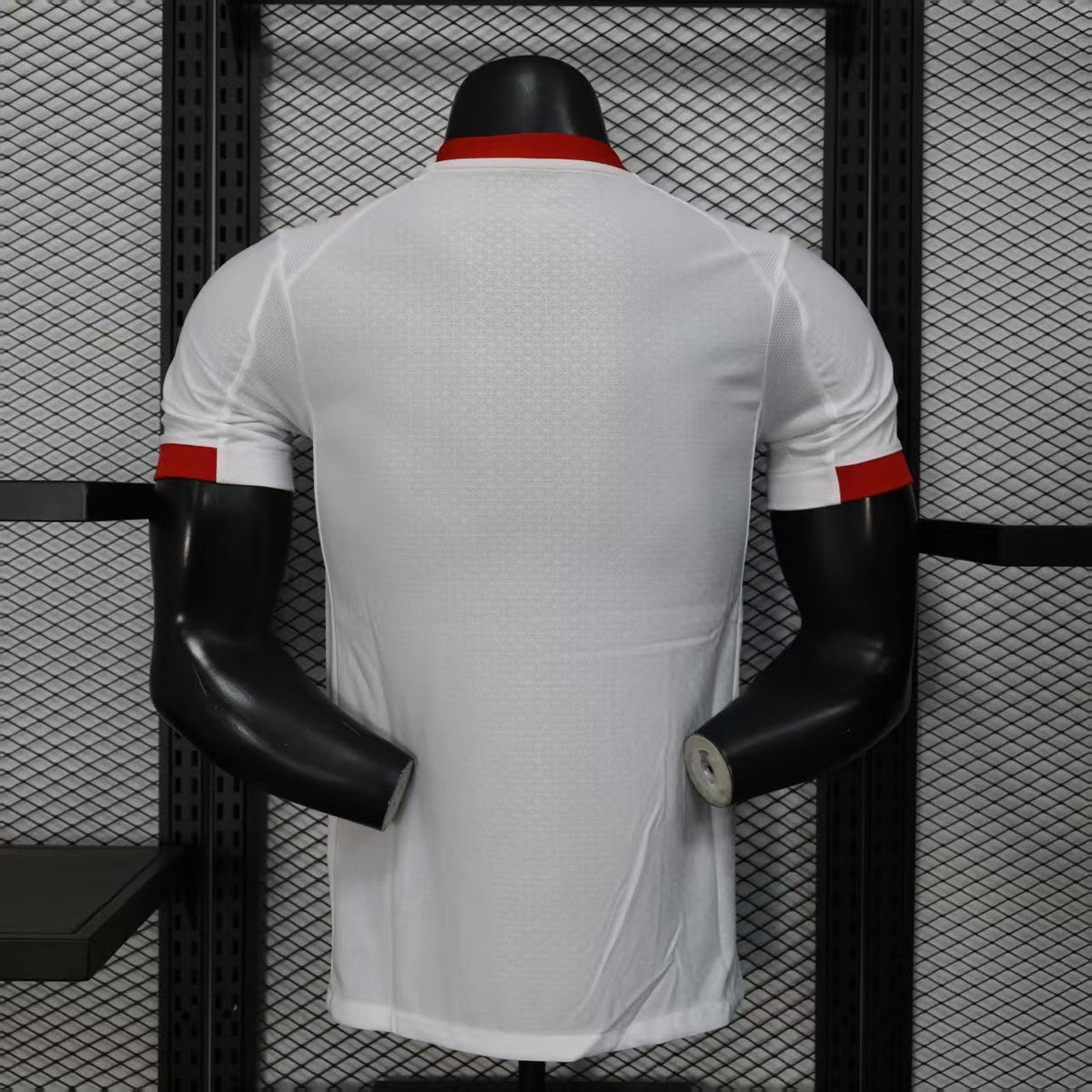 2025/26 RB Leipzig Home Player Version Jersey - White Red Geometric Arrow Chevron Pattern - Red Bull Double Bull Yellow Sun Crest