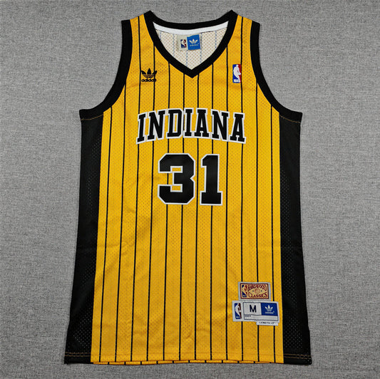 Men's Indiana Pacers Reggie Miller #31 Yellow Swingman Jersey