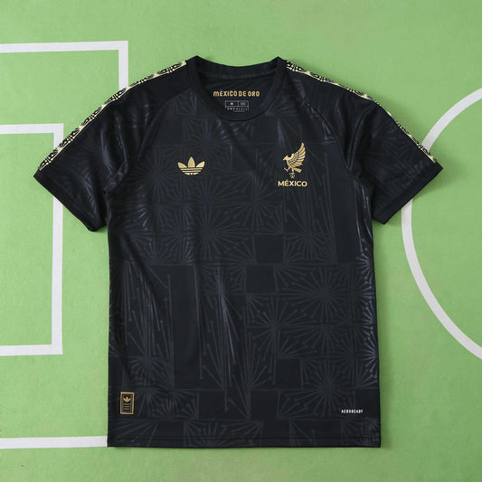 Mexico México de Oro Concept Fan Version Jersey 2025/26 – Black Gold Adidas Originals Football Shirt