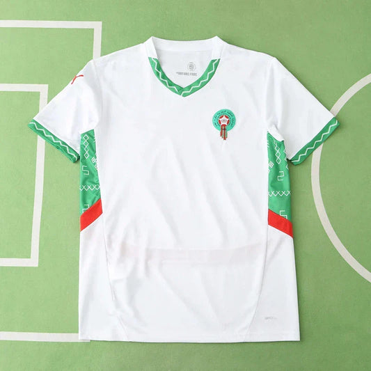 Morocco National Team 2024/25 Away Jersey – White Amazigh Embroidery Fan Version