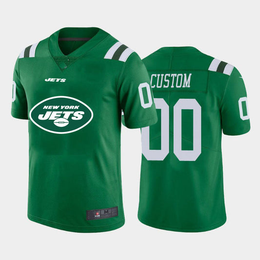 Custom1 New York Jets Green Team Big Logo Vapor Untouchable Limited Jerseys American Stitched Jerseys Football Jerseys
