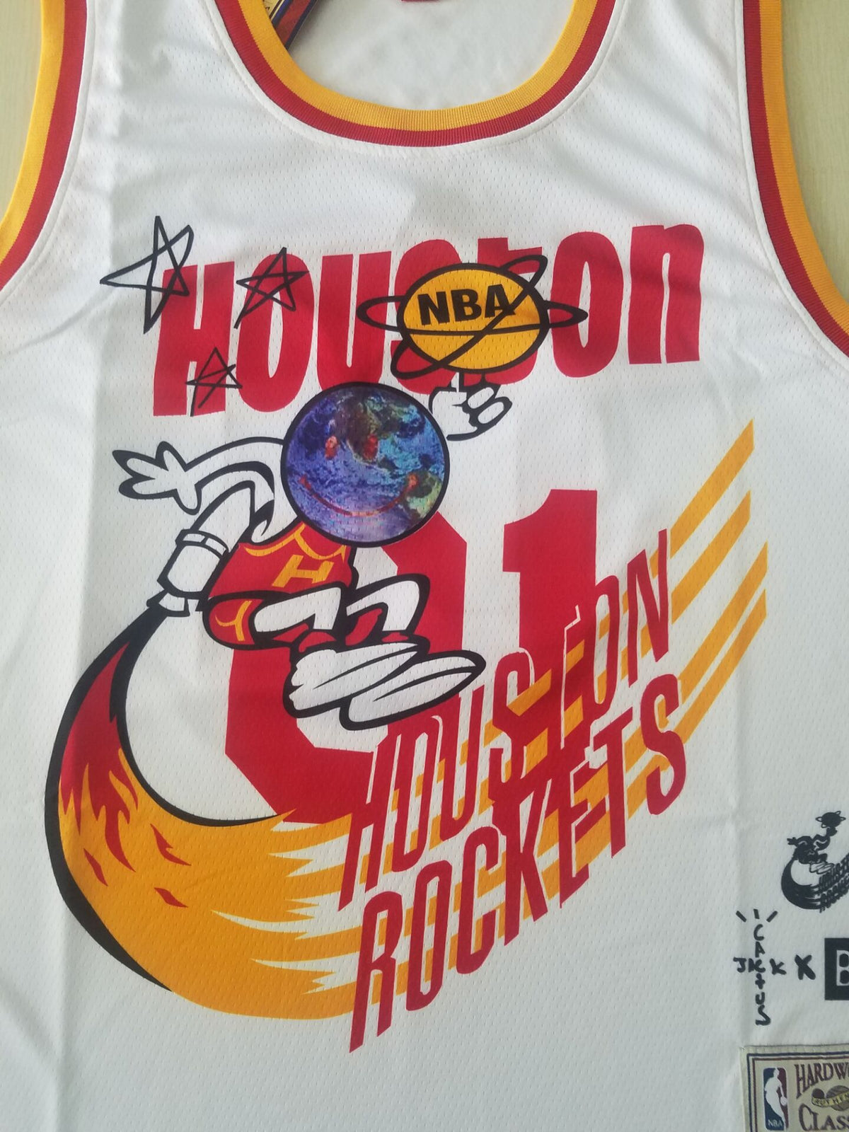 Men's Houston Rockets #01 NBA White Classics Jerseys - Joint Edition