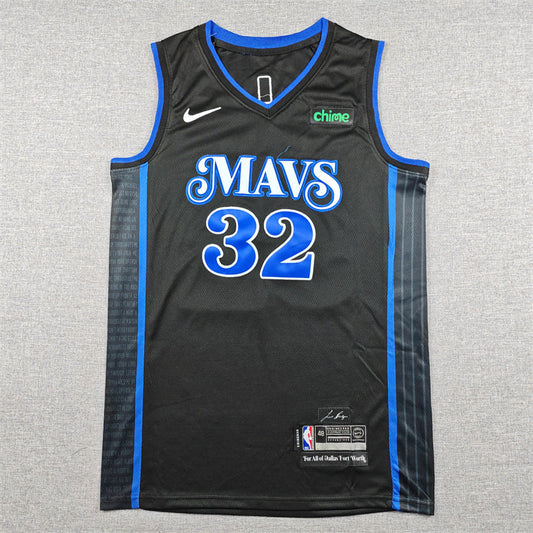 Cooper Flagg #32 Dallas Mavericks Black 2024-25 City Edition Swingman Jersey – Nike MAVS For All of Dallas Fort Worth