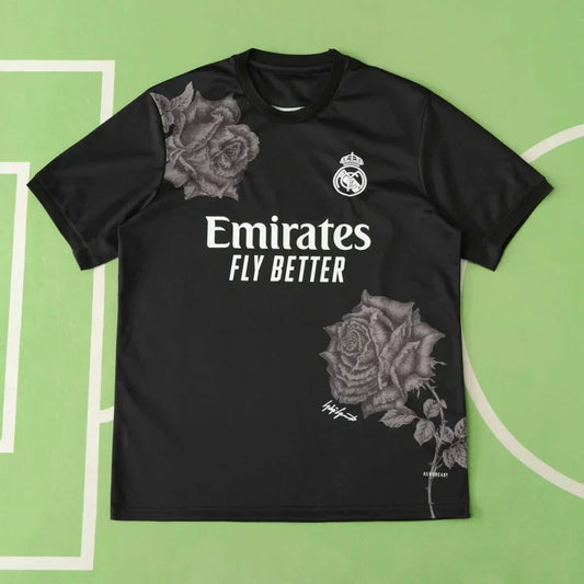 Real Madrid CF x Y-3 Black Jersey 2023/24 – Fan Version | All-Black Adidas Y-3 Collaboration Football Shirt