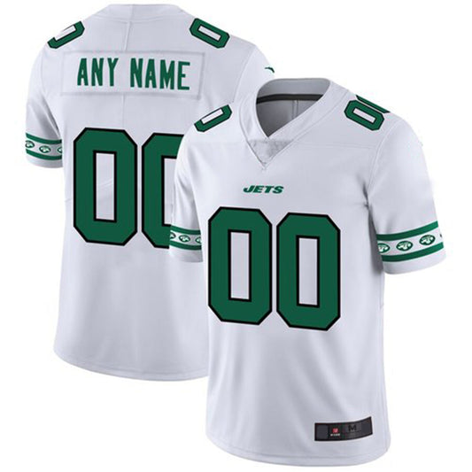 Custom1 New York Jets White Team Logo Vapor Limited Jerseys American Stitched Jerseys Football Jerseys