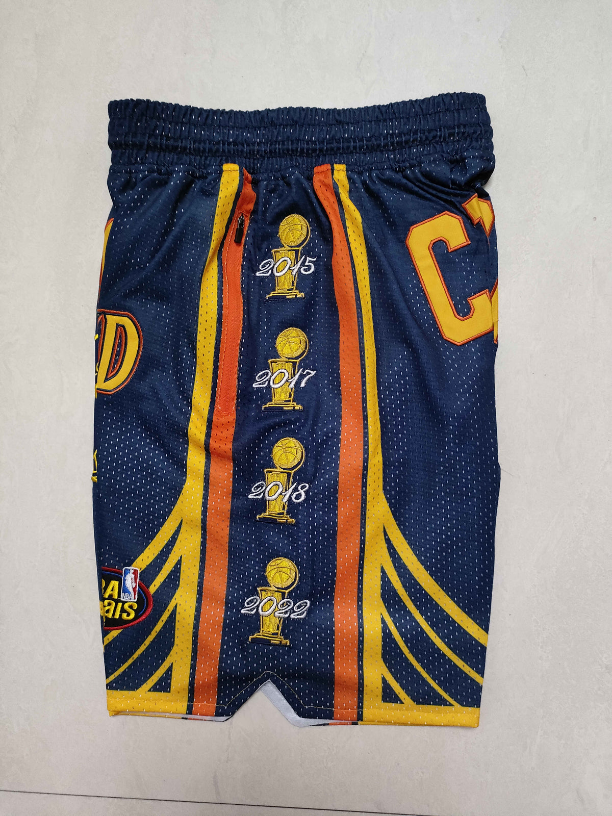 Men's Golden State Warriors Pocket Dark Blue Basketball Shorts1