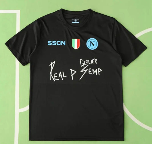 S.S.C. Napoli x Geolier Special Black Edition Fan Version 2024/25 – "Real P Semp" Football Jersey