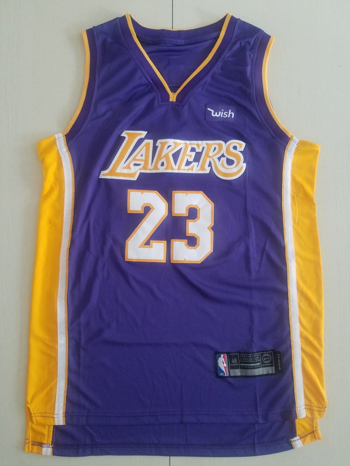 Men's Los Angeles Lakers LeBron James NBA #23 Purple Swingman Jerseys - City Edition