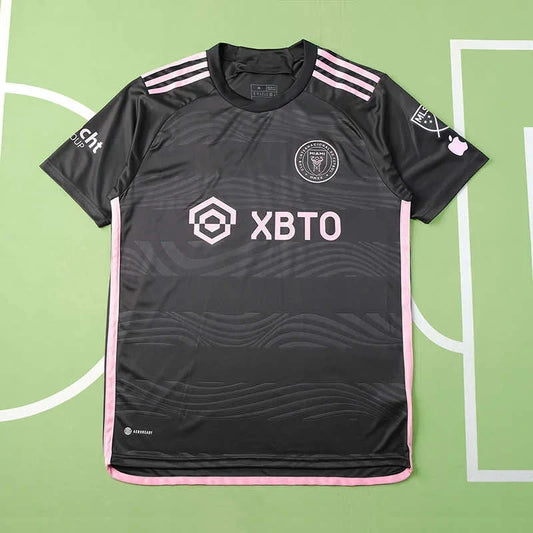 Inter Miami CF Away Fan Version Jersey 2023/24 – Black & Pink Adidas Football Shirt