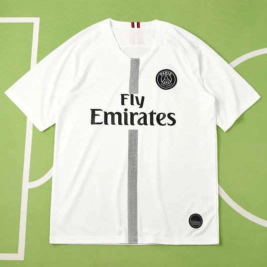PSG 2018/19 Champions League Away Jersey – White Jordan Brand Neymar Mbappe Fan Version