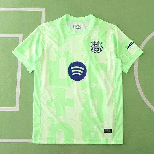 FC Barcelona 125th Anniversary Third Jersey 2024/25 — Fluorescent Green UNHCR Fan Version