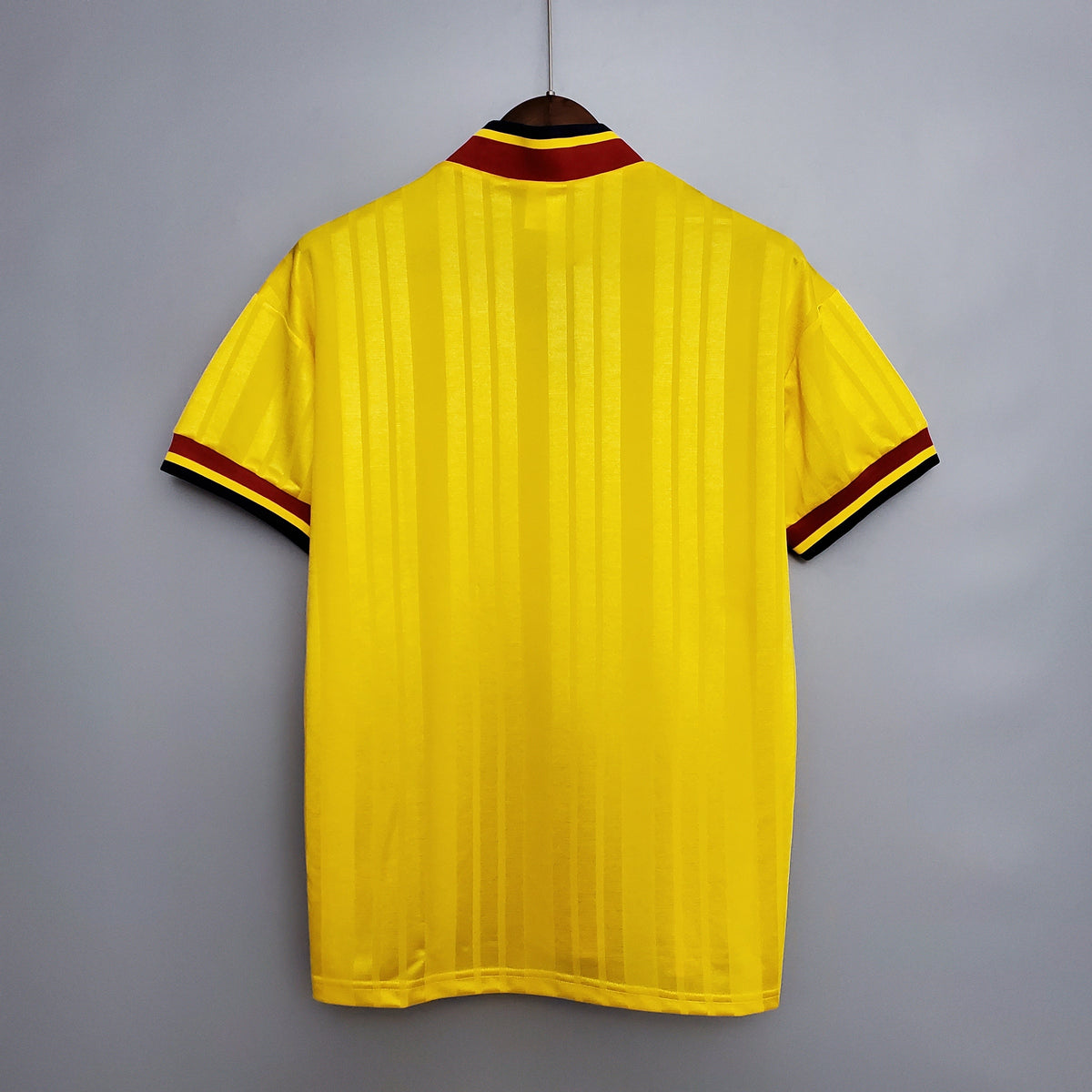 Arsenal 1993-94 Away Retro Jersey – Classic Adidas Equipment Yellow & Navy Diagonal Stripe JVC Kit