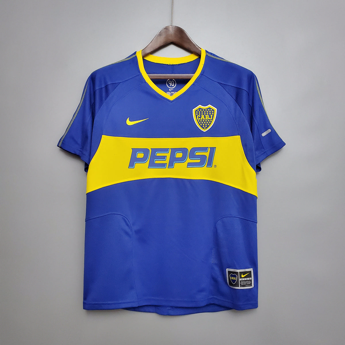 Boca Juniors 2003-04 Home Jersey – Blue Yellow Nike Pepsi Copa Libertadores Retro Football Shirt