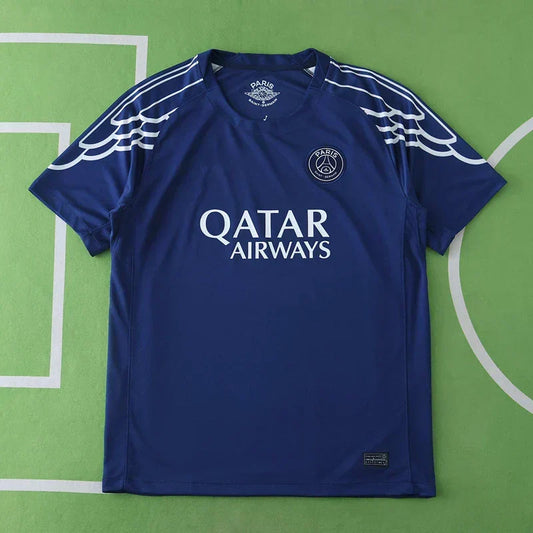 PSG 2024/25 Third Jersey – Navy Blue Wing Outline Kvaratskhelia Dembélé Fan Version