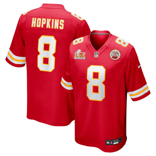 Men's Kansas City Chiefs DeAndre Hopkins #8 Red Super Bowl LIX Game Player Jerseys
