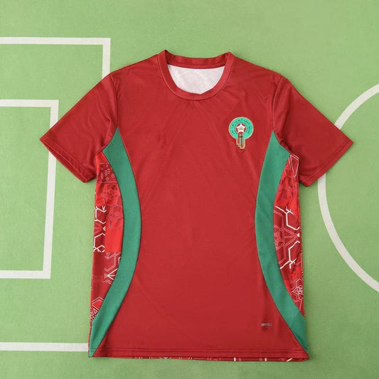 Morocco National Team 2025/26 Training Jersey – Red & Green Fan Version
