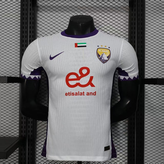 2025/26 Al Ain FC Away Player Version Jersey -  White Purple - e& Etisalat - Zigzag Cuff - UAE Flag