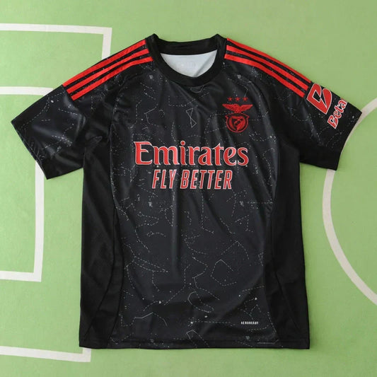 S.L. Benfica Away Jersey 2024/25 – Fan Version | Black Adidas Football Shirt with Emirates Sponsor