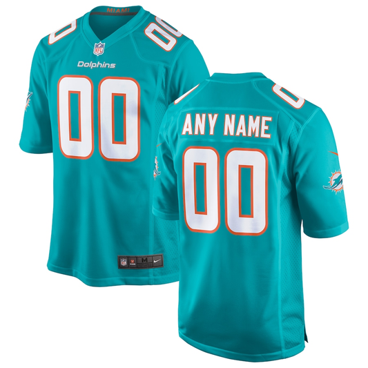 Custom Miami Dolphins Aqua Game Jerseys