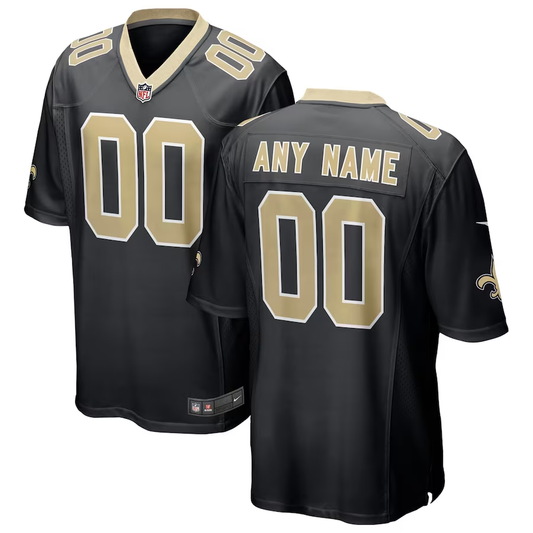 Custom New Orleans Saints Black Game Jerseys