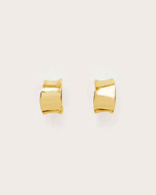 Chunky Flowy Hoop Earrings in Gold