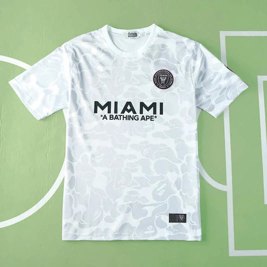 Inter Miami CF x BAPE A Bathing Ape Collaboration Fan Version Jersey 2023/24 – White Camo Football Shirt