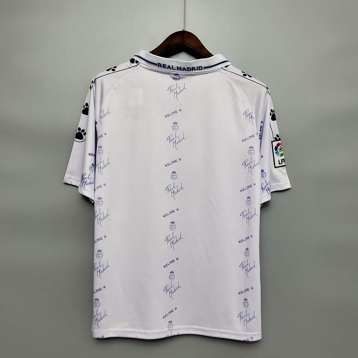 Real Madrid 1995-96 Home Retro Jersey – White All-Over Print Teka Kelme Fan Version La Liga Football Shirt