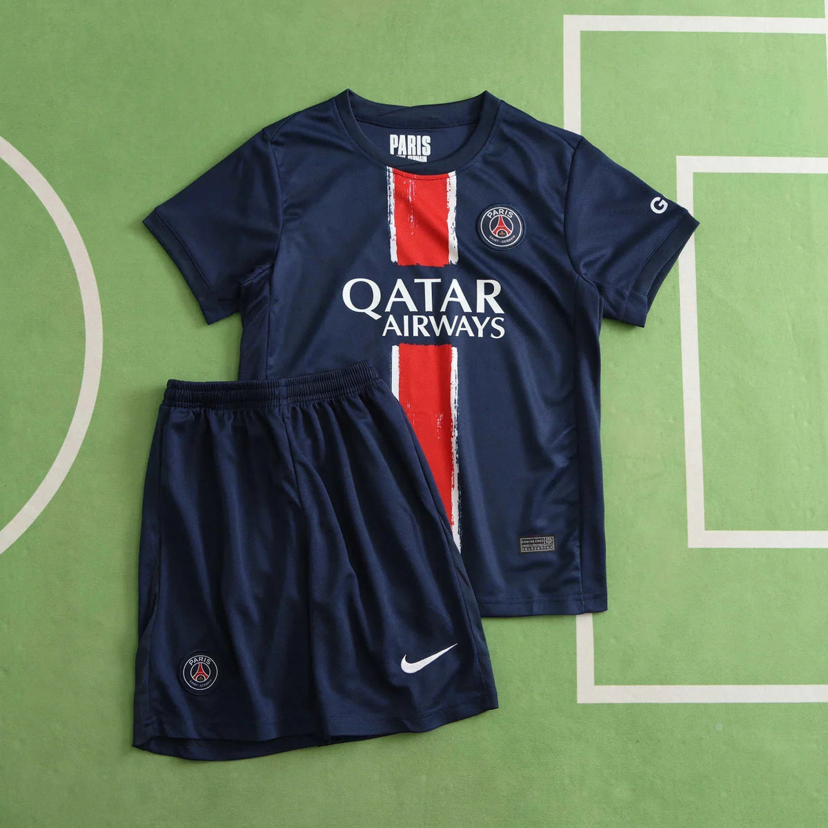 PSG Home Kids Kit 2024/25 | Youth Football Set | Kvaratskhelia Hakimi Marquinhos & More