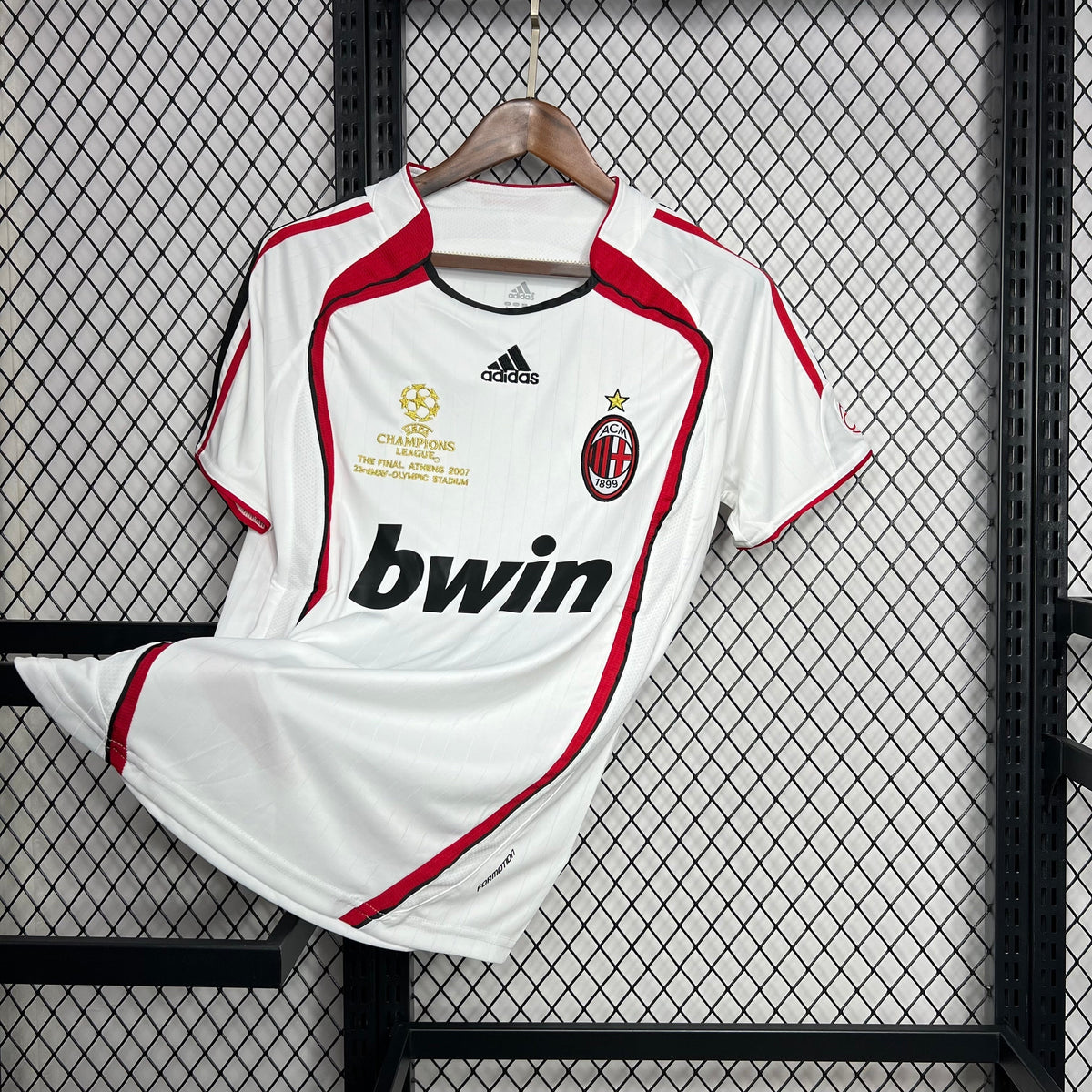 AC Milan 2006-07 Away Retro Jersey – Adidas White Red Champions League Final Athens Edition | Kaka Pirlo Maldini Bwin